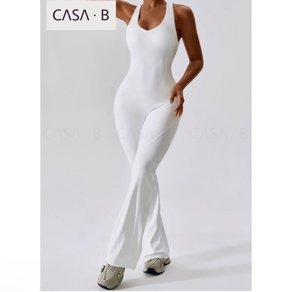 NEW to CASA B💫🤍| ARIA Essential Open Cut out Back Active White Jumpsuit
